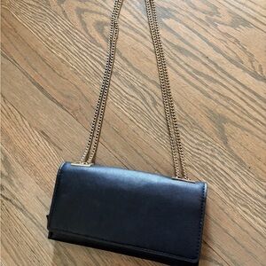 INC International Concepts Black Crossbody Bag with Gold Chain
